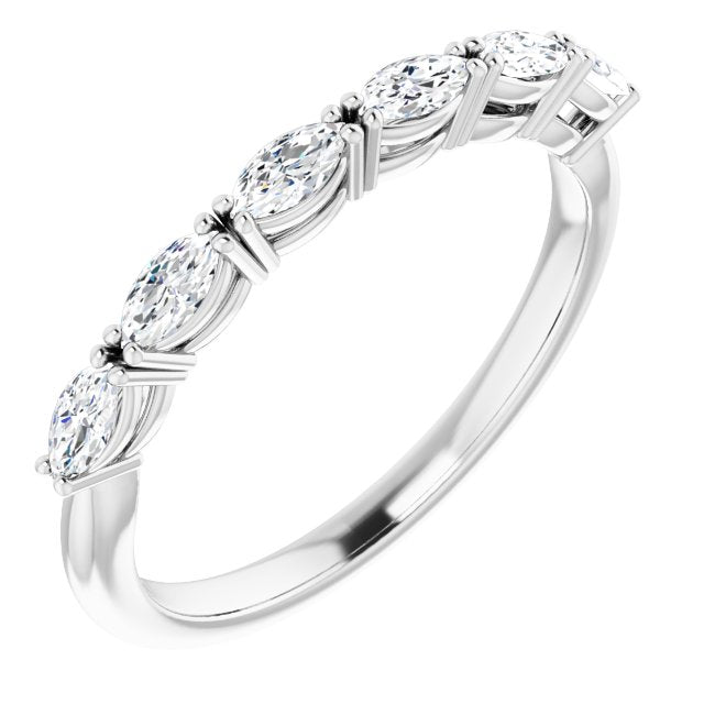 0.60 ct. East West Set Marquise Diamond Open Gallery Wedding Band-VIRABYANI